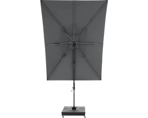 Rechthoekige parasol met standaard en slinger voor eenvoudige bediening