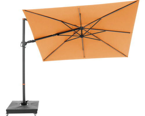 Vrijhangende parasol met rechthoekig scherm en voet