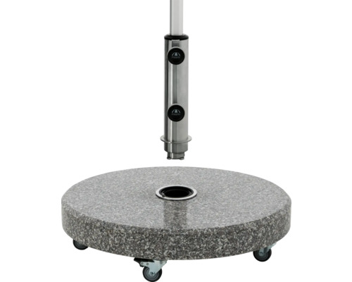 Parasolvoet van graniet met wielen