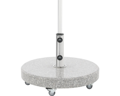 Ronde parasolvoet van graniet met wielen