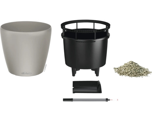 Bloempotset met inzetstuk, substraat, waterniveau-indicator en accessoires