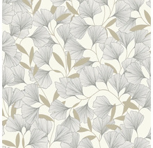 Behang met ginkgo bladmotief