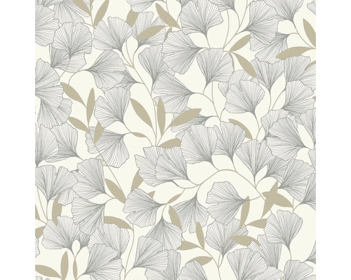 Behang met ginkgo bladmotief