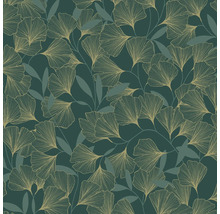 Behang met ginkgo bladmotief