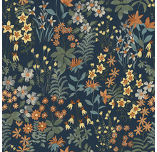 Behang met bloemenpatroon met bloemen en bladeren