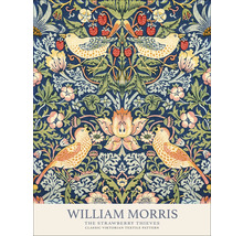 William Morris Strawberry Thieves textielpatroon met vogels, bloemen en aardbeien