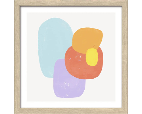 Ingelijste kunstwerk met abstracte vormen