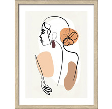 Ingelijste afbeelding met vrouwelijk silhouet in one-line stijl