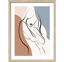 Ingelijste poster met abstracte lijntekening van een vrouw