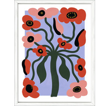 Ingelijste afbeelding met een abstract bloemmotief