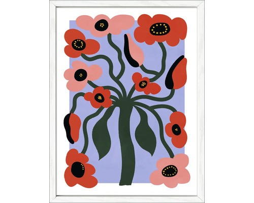 Ingelijste afbeelding met een abstract bloemmotief