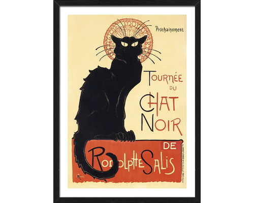 Ingelijste poster van een zwarte kat door Henri de Toulouse-Lautrec