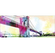 Illustratie van de Brooklyn Bridge met de skyline van New York