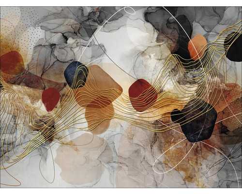 PURE LIVING Schilderij glas Lines and Shapes IX 80x60 cm kopen