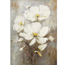 Schilderij met witte bloemen op doek