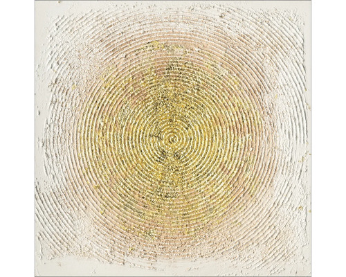 PURE LIVING Schilderij canvas Original Tree Rings Gold 60x60 cm