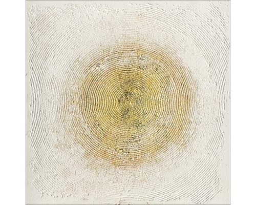 Abstracte muurdecoratie met concentrische cirkels in reliëfstructuur
