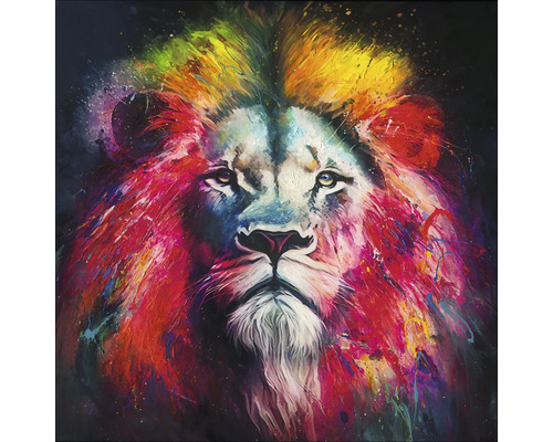 PURE LIVING Schilderij canvas Original Lion 90x90 cm