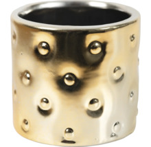 Goudkleurige bloempot met noppenpatroon