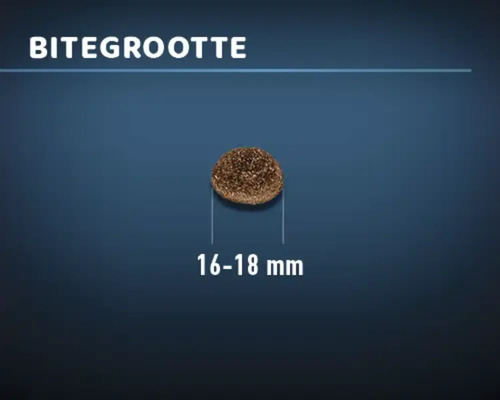 Voerbrokgrootte 16 tot 18 millimeter