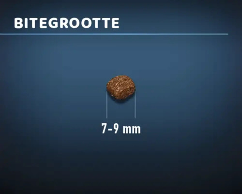 Brokgrootte van het hondenvoer is 7 tot 9 mm