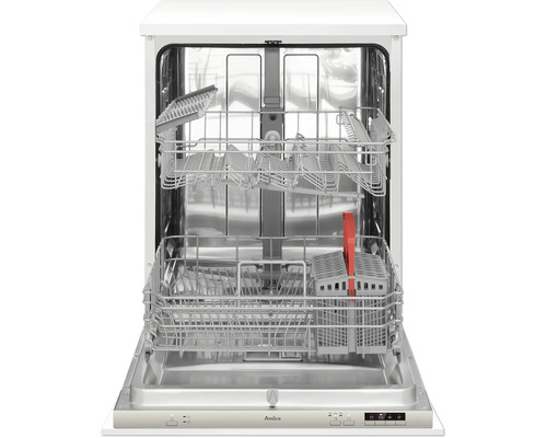 Geopende Amica vaatwasser met twee afwasmanden