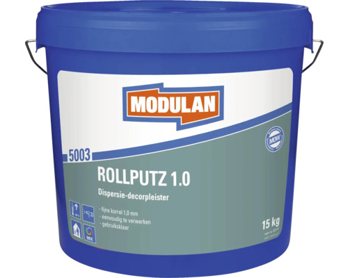 MODULAN 5003 Rollputz korrelgrootte 1,0 mm 15 kg Emmer Rollputz 1.0 van Modulan, dispersie decorpleister met fijne korrel 1,0 mm, gebruiksklaar