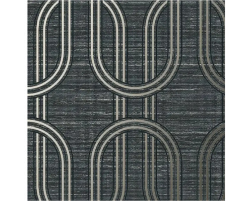 Vliesbehang 120860 Indulgent Geo Onyx geometrisch zwart Behang met grafisch cirkelpatroon