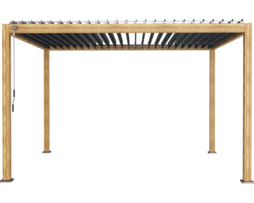 Vrijstaande pergola met lamellendak en slinger mechanisme