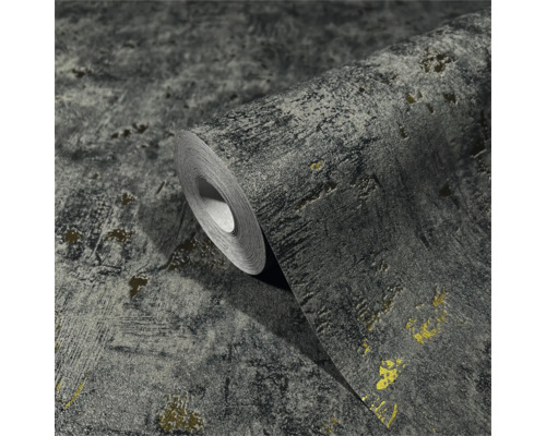 Grijs behangrol met textuur en metallic accenten