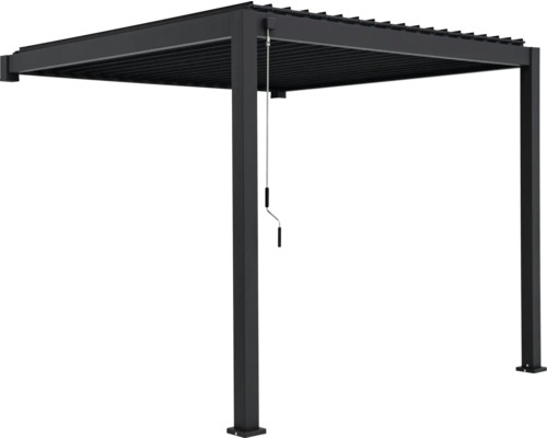 Vrijstaande pergola van aluminium met lamellendak en slinger mechanisme