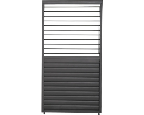 MIRADOR Lamellenwand Plus tbv overkapping Classic DeLuxe 400, antraciet 123,5 x 235 cm Tuinhek van aluminium met lamellen en raster