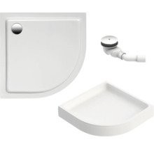 Douchebakset extra vlak Dunbar incl. douchebakdrager en af- overloop garnituur 90x90x3 cm