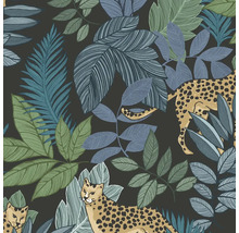 Behang met jungle motieven en luipaarden