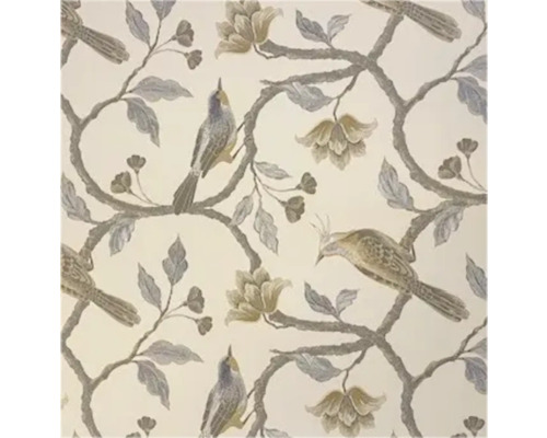 Vliesbehang 124266 Lilla Birdies bloemen vogels beige Behang met vogel-, bloemen- en bladerenmotief
