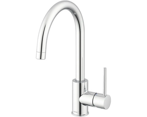 Metalen keukenkraan met hoge uitloop