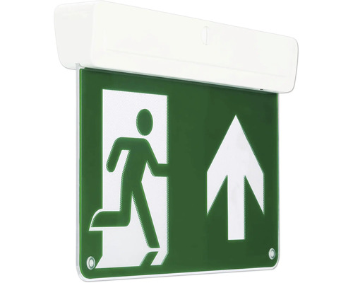 Reddingsbord met richtingspijl omhoog en persoonssymbool