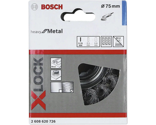 Bosch X-Lock draadborstel, diameter 75 millimeter, geschikt voor metaal