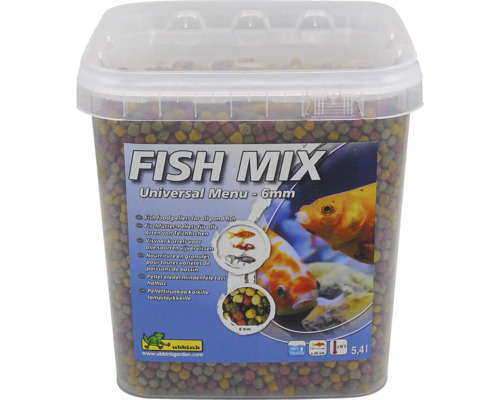 FISH MIX Universal Menu Vijvervoer 6 mm 5,4 L Visvoer korrels voor alle soorten vijvervissen in emmer