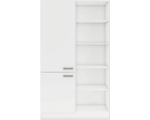 Witte hoge kast met planken en deuren