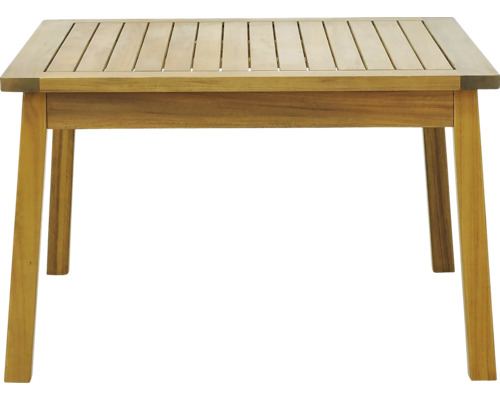 Vierkante tuintafel van hout met latten tafelblad
