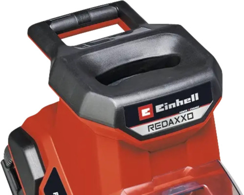 Einhell Logo op een tuinhakselaar