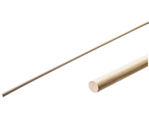 HETTICH Staaf glad rond hout 14x1000 mm, 50 stuks Houten ronde staaf van onbehandeld hout