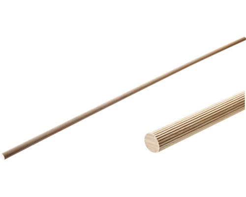 HETTICH Staaf ribbel rond hout 14x1000 mm, 50 stuks Gegroefde houten deuvelstok