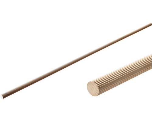 HETTICH Staaf ribbel rond hout 16x1000 mm, 50 stuks Geribbelde houten ronde staaf