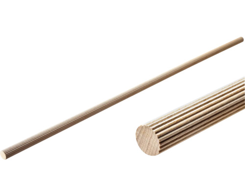 HETTICH Staaf ribbel rond hout 20x1000 mm, 50 stuks Gegroefde ronde staaf van hout