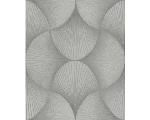 RASCH Vliesbehang 608212 Sky Lounge abstract zilver Behang met geometrisch waaiermotief