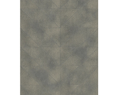 RASCH Vliesbehang 653946 Das Beste geometrisch grijs Behang met geometrisch driehoekpatroon en verticale lijnen