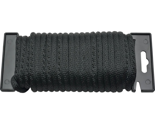 Zwart gevlochten nylon koord op een spoel