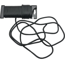 Zwart gevlochten touw op rol